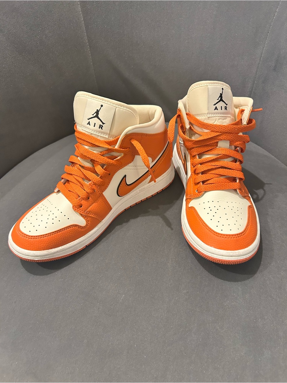 Womens 6.5 Orange and Cream High-Top Sneakers - Picture 4 of 8